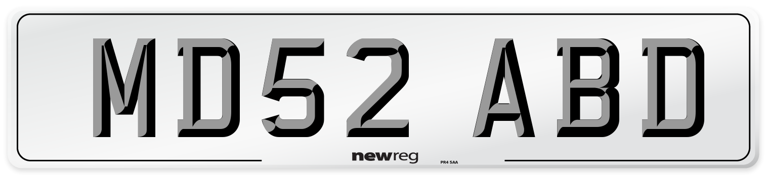 MD52 ABD Number Plate from New Reg